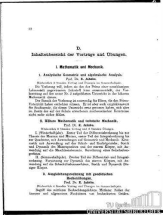I. Mathematik und Mechanik