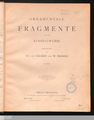 Ornamentale Fragmente für das Kunstgewerbe