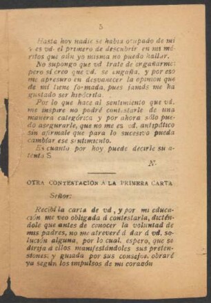 Otra contestación a la primera carta.