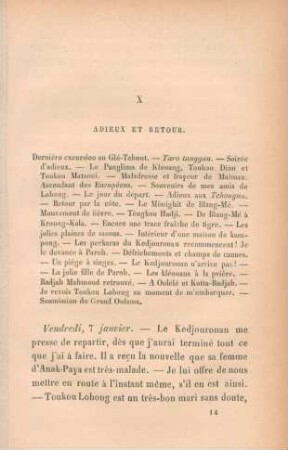 Adieux et retour