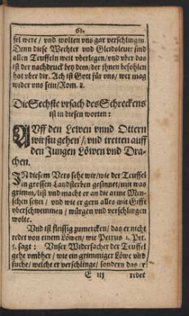 Die Sechste ursach des Schreckens ist in diesen worten: