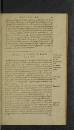 Christophorus Longolius.