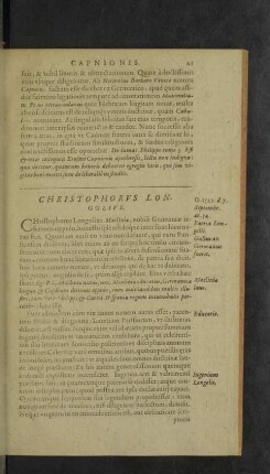Christophorus Longolius.