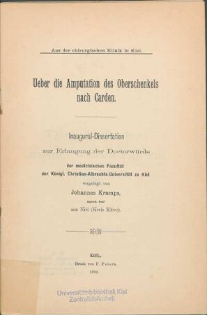 Ueber die Amputation des Oberschenkels nach Carden