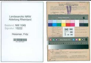 Entnazifizierung Fritz Hessmer , geb. 20.08.1889 (Kaufmaennischer Angestellter)