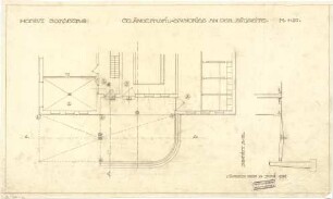 Littmann, Max; Bocksberg; Hofgut, Geländeaufnahmen, Wasserversorgung,Transformatorenhaus, Erweiterungsbauten u.Umbauten - Südseite - Geländeprofil (Grundriss, Schnitt)