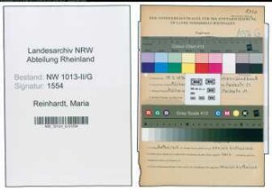 Entnazifizierung Maria Reinhardt , geb. 19.04.1896 ()