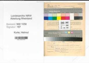 Entnazifizierung Helmut Korte , geb. 13.04.1902 ()