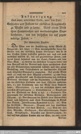 Ankündigung eines neuen militärischen Werks, ...