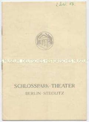 Programmheft des Schloßpark-Theaters Berlin-Steglitz