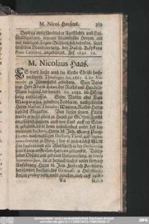 M. Nicolaus Haas.