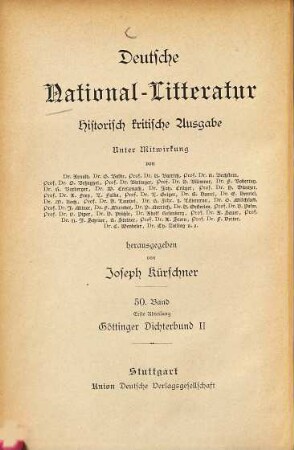 Der Göttinger Dichterbund, 2. L. H. Chr. Hölty und J. M. Miller
