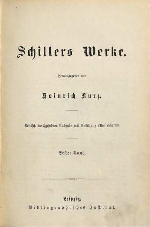 Schillers Werke, 1