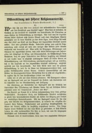 Willensbildung und höherer Religionsunterricht : (Schluß)