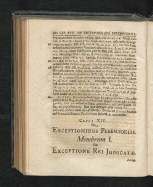 Caput XIV. De Exceptionibus Peremtoriis.