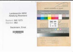 Entnazifizierung Ernst Sieckmann , geb. 24.07.1892 (Kaufmann)