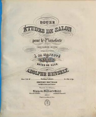 Douze études de salon pour le pianoforte : (deuxième suite) ; oeuv. 5 ; en deux cahiers, 2