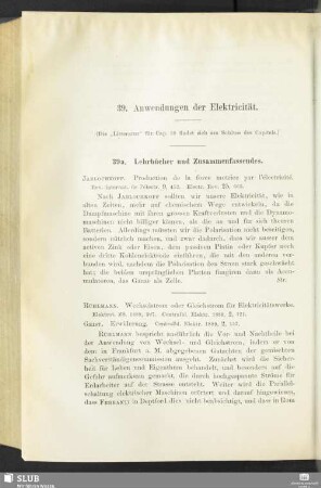 39. Anwendungen der Elektricität