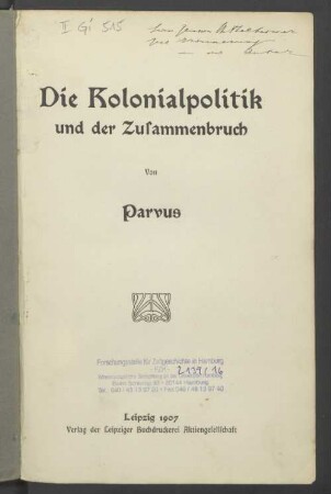 Die Kolonialpolitik und der Zusammenbruch