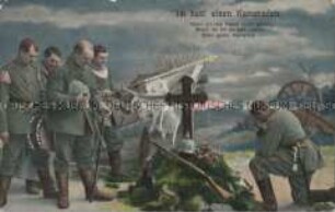 Soldaten an einem Soldatengrab (Studiobild)