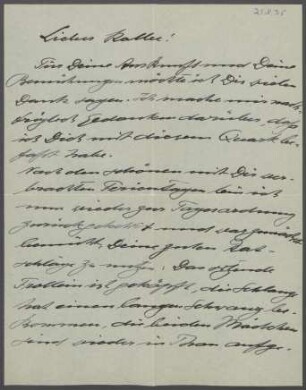 Brief von Richard Scheibe an Georg Kolbe