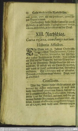 XIII. Rathschlag. Gutta rosacea, cum Fungo narium