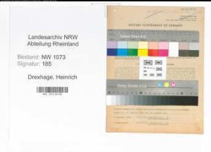 Entnazifizierung Heinrich Drexhage , geb. 17.03.1887 (Lagerist)