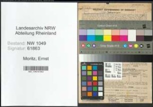 Entnazifizierung Ernst Moritz , geb. 14.09.1899 (Schneider)