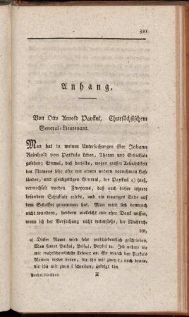 Anhang. Von Otto Arnold Paykul, Chursächsischem General-Lieutenant