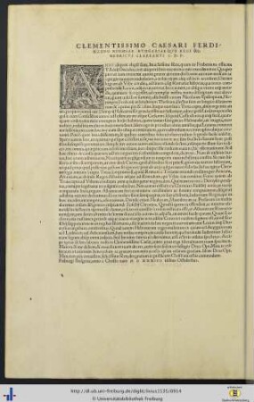 Clementissimo Caesari Ferdinando Boemiae Hungariaeque Regi…