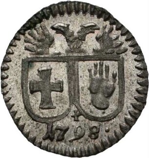 Einseitiger Pfennig der Reichsstadt Schwäbisch Hall, 1798