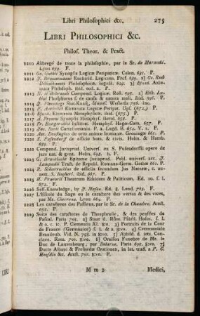 275-277, Libri Philosophici &c.
