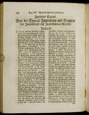 Zwölftes Capitel. Von der Special-Inquisition und Examine des Inquisitens auf Inquisitional-Artickel