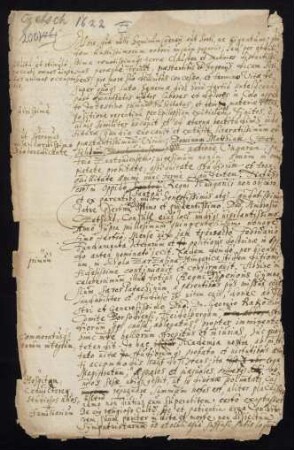 Todesanzeige des stud. Matthias Czetschl aus Ungarn, 1621.