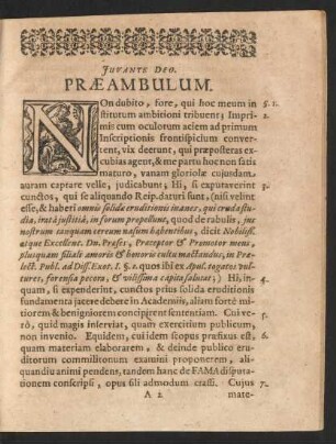 Juvante Deo. Praeambulum.