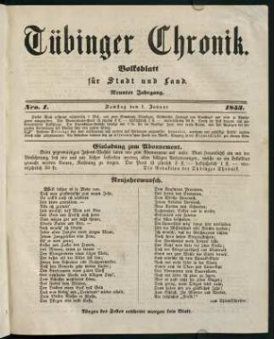 1-20, 1. Januar (Nro. 1) - 9. Januar (Nro. 5)
