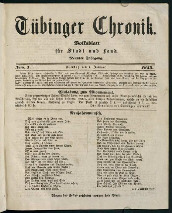 1-20, 1. Januar (Nro. 1) - 9. Januar (Nro. 5)