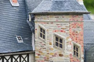 Miniaturpark "Kleiner Harz" : Modell: Detailansicht der Burg Falkenstein. Auf einem 1,5 ha großen Gelände im Bürgerpark sind seit Mai detailgetreu gestaltete Miniaturgebäude aus dem Harz im Maßstab 1:25 zu sehen. Aufgenommen in Wernigerode am 6. Juni 2009