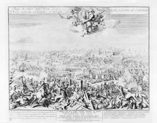 Schlacht bei Narva mit Bildnis Karl XII.