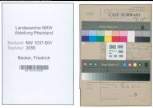 Entnazifizierung Friedrich Becker , geb. 05.04.1908 (Verwalter)