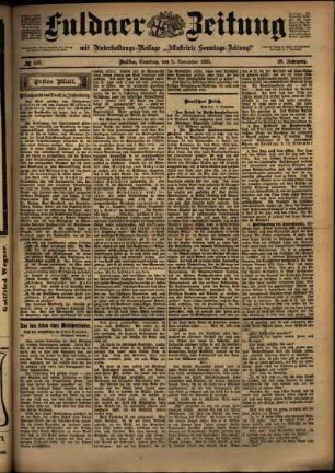 Erste Ausgabe vom Samstag, den 09. November 1901.