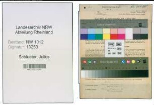 Entnazifizierung Julius Schlueter , geb. 14.09.1892 (Bueroangestellter)