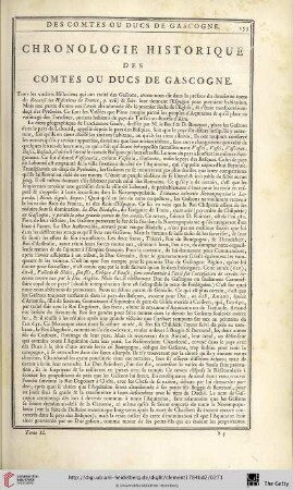 Chronologie historique des comtes ou ducs de Gascogne