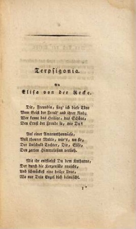 Elegieen und vermischte Gedichte, Zweites Bändchen