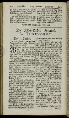 Die Klag-Lieder Jeremiä.