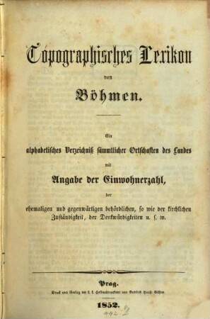 Topographisches Lexikon von Böhmen