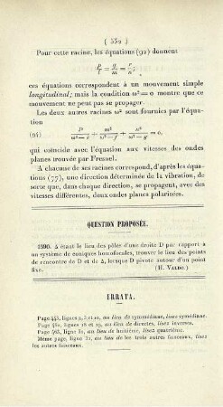 Question proposée.
