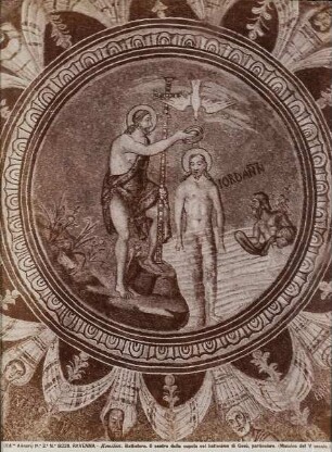 Mosaik der Taufe Christi, Ausschnitt. Baptisterium der Arianer, Ravenna