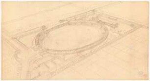 Stadion: Perspektivische Ansicht (Vogelschau)