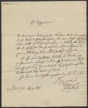 Brief an B. Schott's Söhne : 27.10.1828